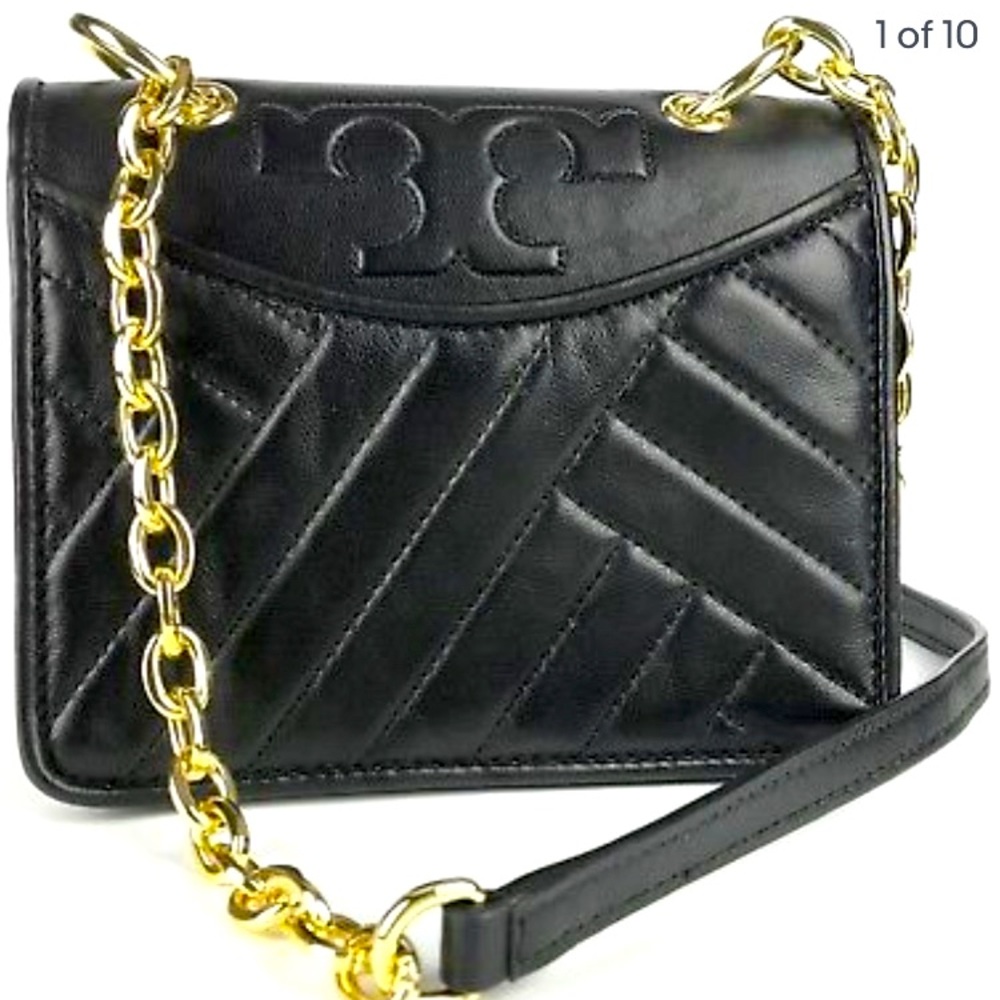 Tory Burch Alexa Black Leather Mini Leather Bag